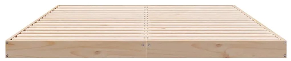vidaXL Κρεβάτι δαπέδου Φυσικό 140 x 220 cm Μασίφ ξύλο πεύκου