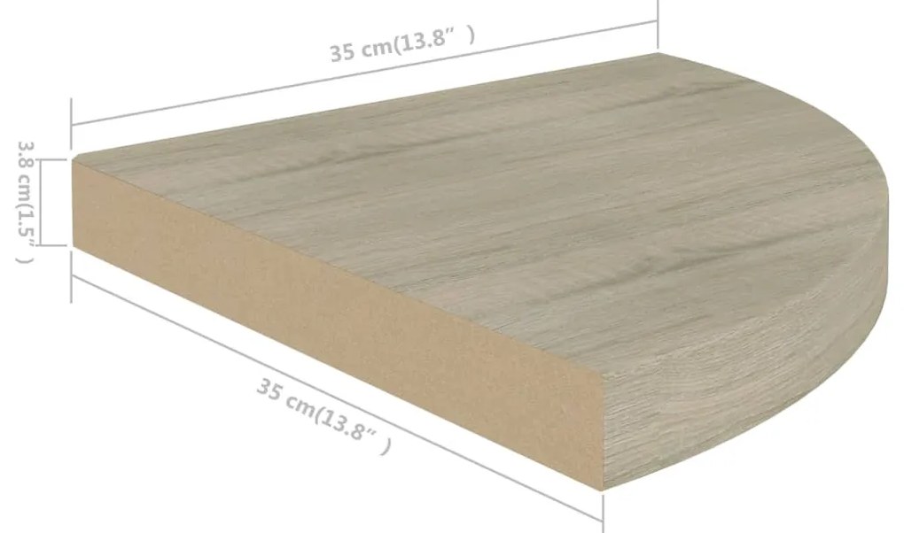 Ράφια Τοίχου 2 τεμ. Χρώμα Δρυός 35x35x3,8 εκ. από MDF - Καφέ