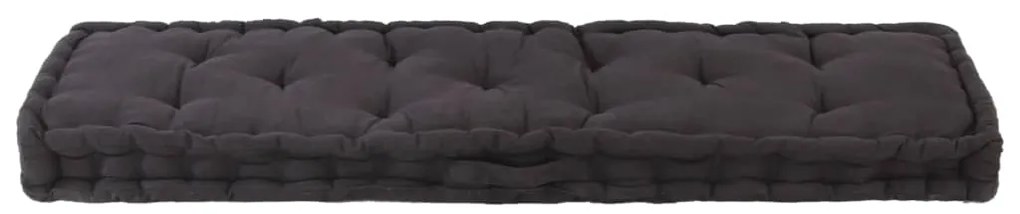 vidaXL Μαξιλάρα Δαπέδου / Παλέτας Μαύρη 120 x 40 x 7 εκ. Βαμβακερή