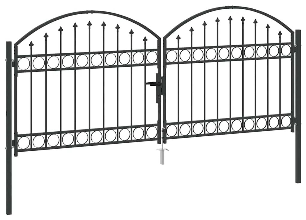 vidaXL Πύλη Φράχτη Άλλο Γκρι 300 x 125 cm Ατσάλι