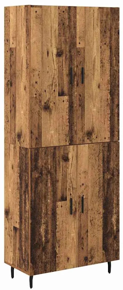 vidaXL Highboard 2 pcs Παλιό Ξύλο Σύνθετο Ξύλο και Γυαλί