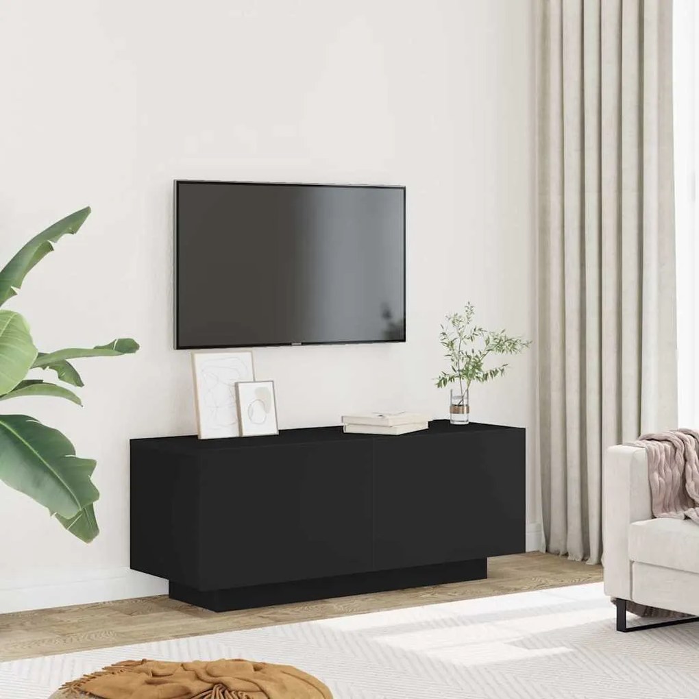 vidaXL Έπιπλο Τηλεόρασης Μαύρο 100 x 35 x 40 εκ. Επεξ. Ξύλο