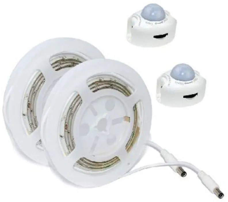 LED SMD BED STRIP KIT 2X1.2M IP65 4000K WITH 2 SENSORS &amp; 12V DC PLUG DRIVER ACA SLIPO2