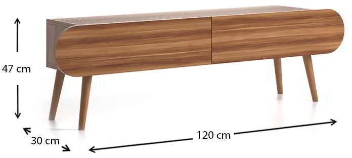 Έπιπλο τηλεόρασης Lotus Megapap χρώμα καρυδί 120x30x40εκ.