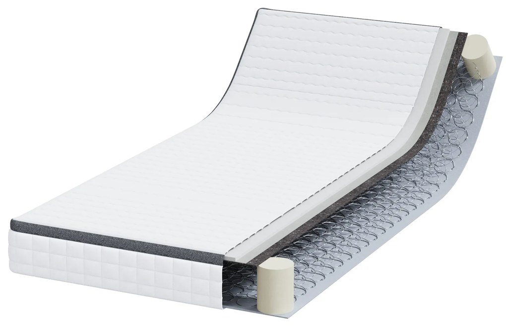 vidaXL Στρώματα Λευκό, Γκρι 90 x 200 cm Πλεκτό ύφασμα