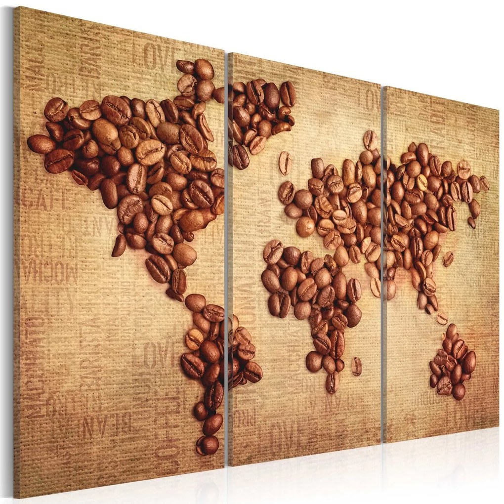 Πίνακας - Coffee from around the world - triptych 60x40