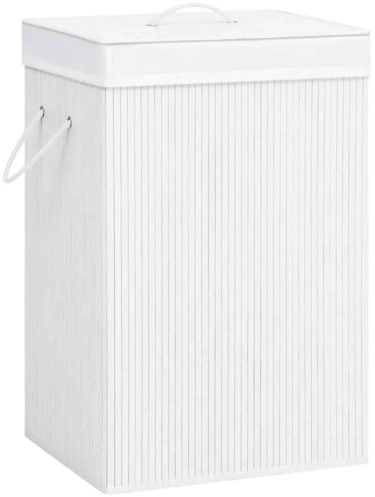 vidaXL Καλάθι Άπλυτων με 2 Τμήματα Λευκό 72 Λίτρα από Μπαμπού