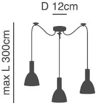 SE21-GM-4-BL3-MS2 ADEPT TUBE Gold Matt Pendant Black Metal Shade+