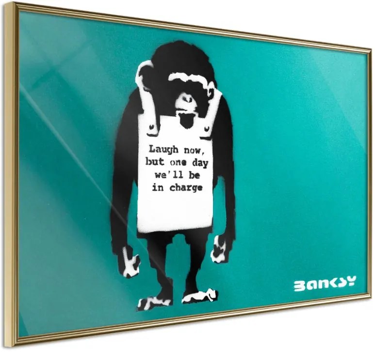 Αφίσα - Banksy: Laugh Now - 45x30 - Χρυσό - Χωρίς πασπαρτού