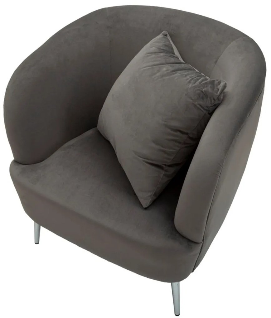 Πολυθρόνα με Μαξιλάρι SILVERY 66x73