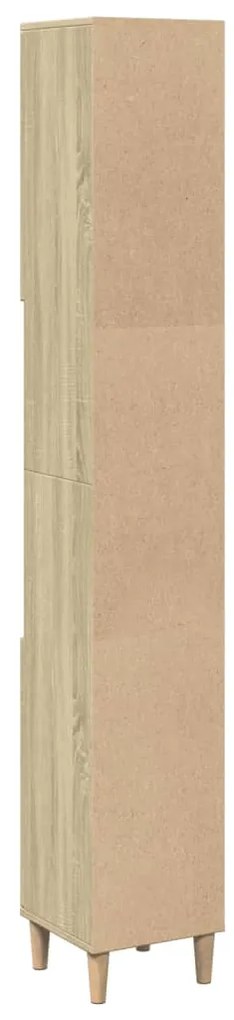 vidaXL Ντουλάπι Μπάνιου Sonoma Δρυς 30x30x190 εκ. Επεξεργασμένο Ξύλο