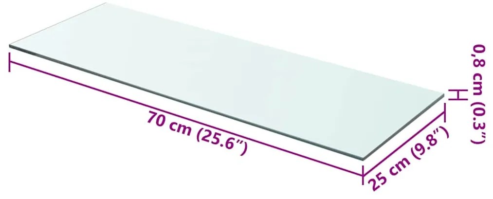 vidaXL Ράφια Πάνελ 2 τεμ. Διάφανα 70 x 25 εκ. Γυάλινα