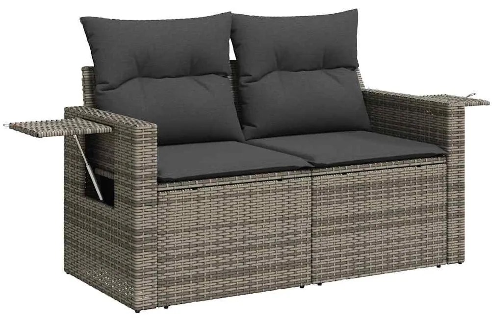 vidaXL Σετ Καναπέ Κήπου με μαξιλάρι 8 pcs Γκρι 100 x 100 x 71 cm