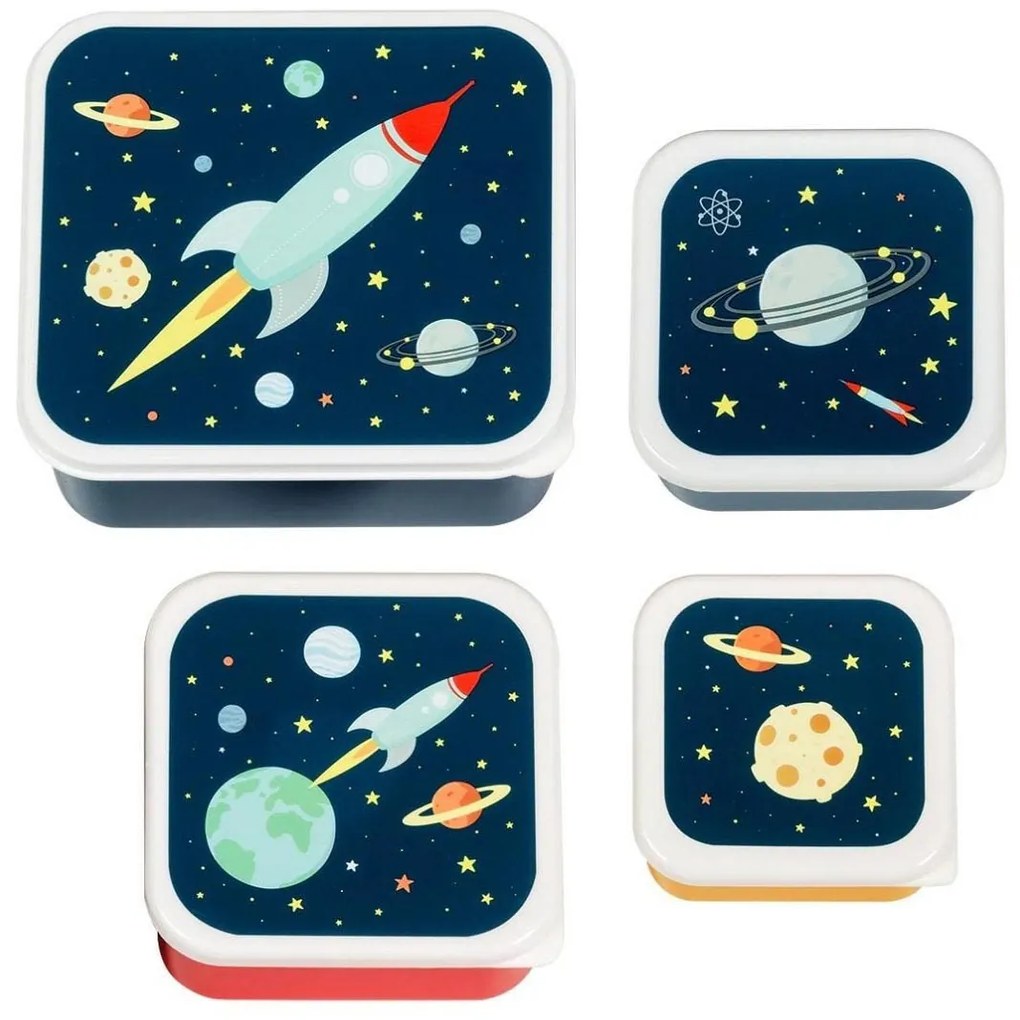 Φαγητοδοχεία (Σετ 4τμχ) Α Little Lovely Company Space SBSESP21