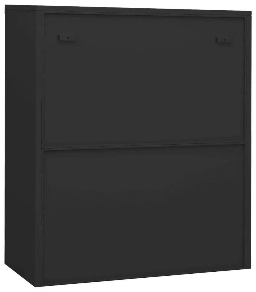 vidaXL Ντουλάπα Γραφείου με Γλάστρα Ανθρακί 90x40x128 εκ. Ατσάλινη