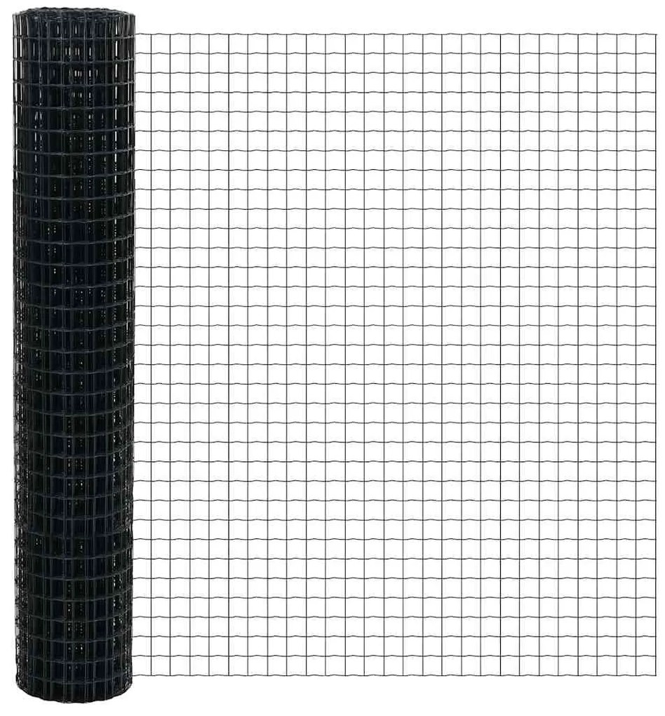 vidaXL Τεντώτο με στήριγμα Γκρι 1,5 x 10 m Χάλυβας και PVC