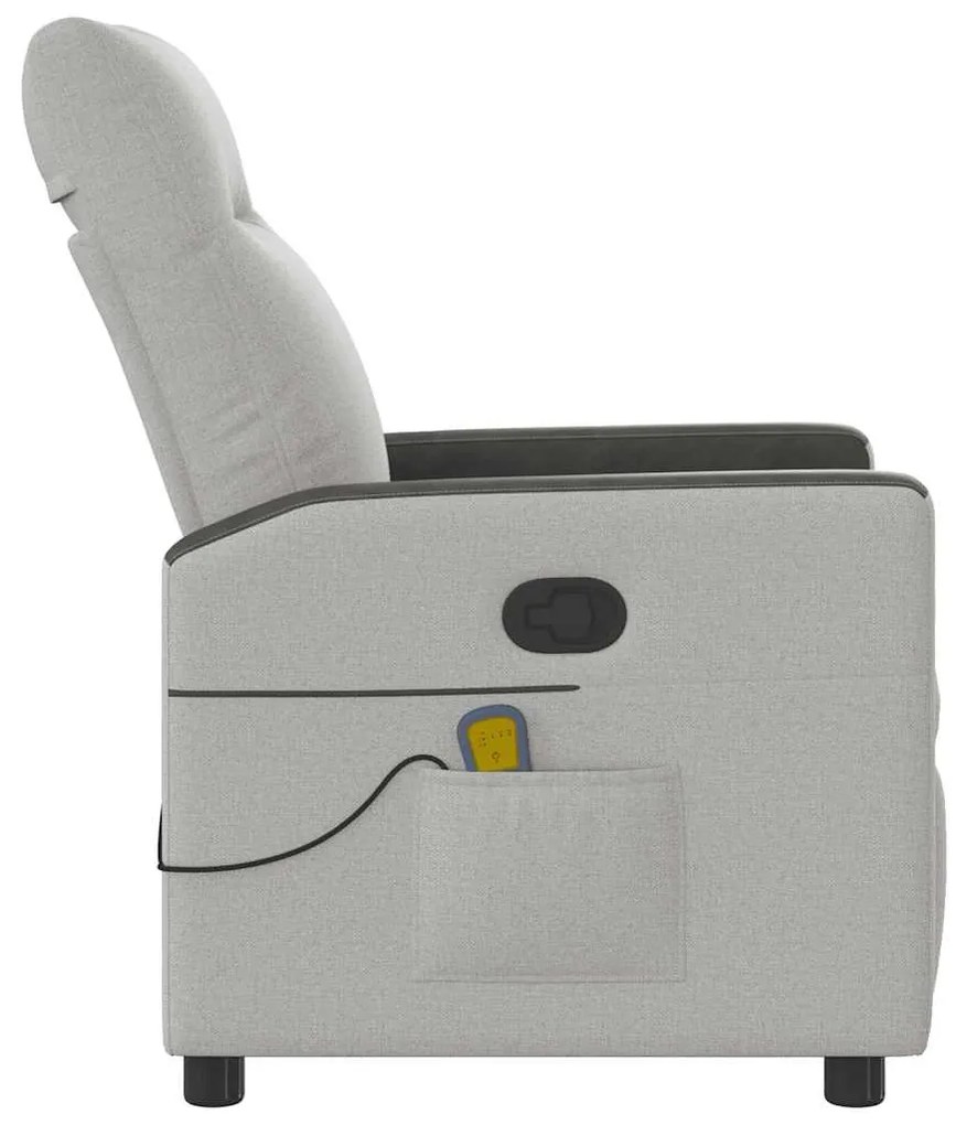 vidaXL καρέκλα ανάκλισης μασάζ Cloud Grey Fabric