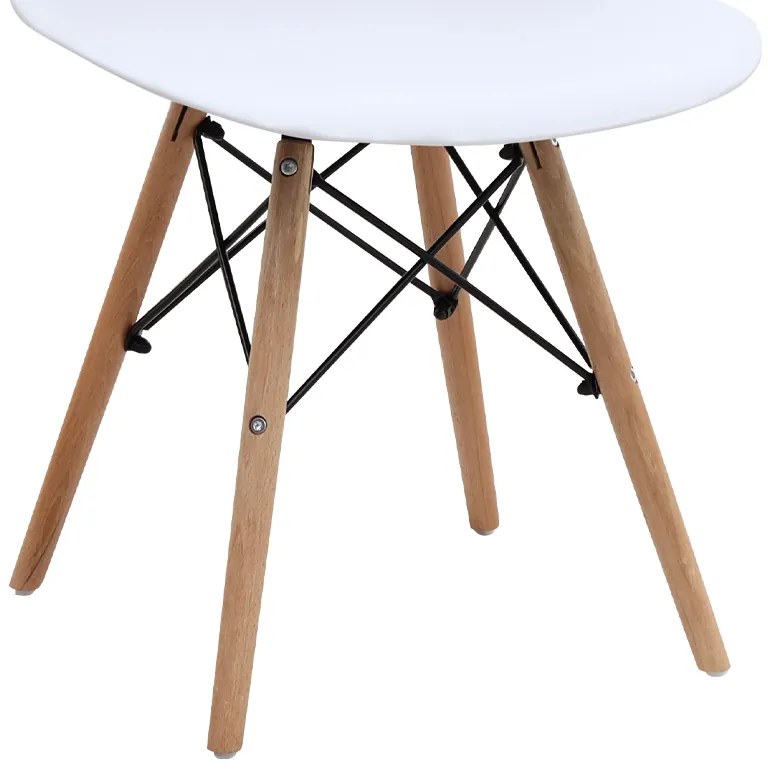 Καρέκλα τραπεζαρίας Nova Megapap PP λευκό - ξύλινο φυσικό πόδι 46x51x80εκ.