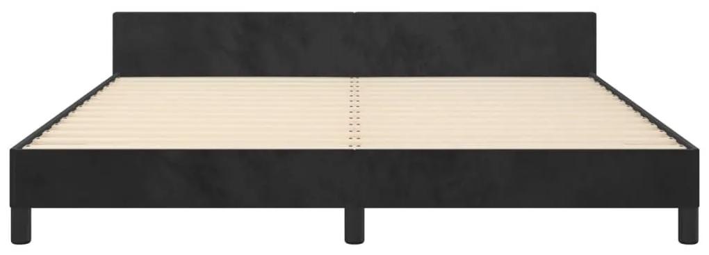 Πλαίσιο Κρεβατιού με Κεφαλάρι Μαύρο 160x200 εκ. Βελούδινο - Μαύρο