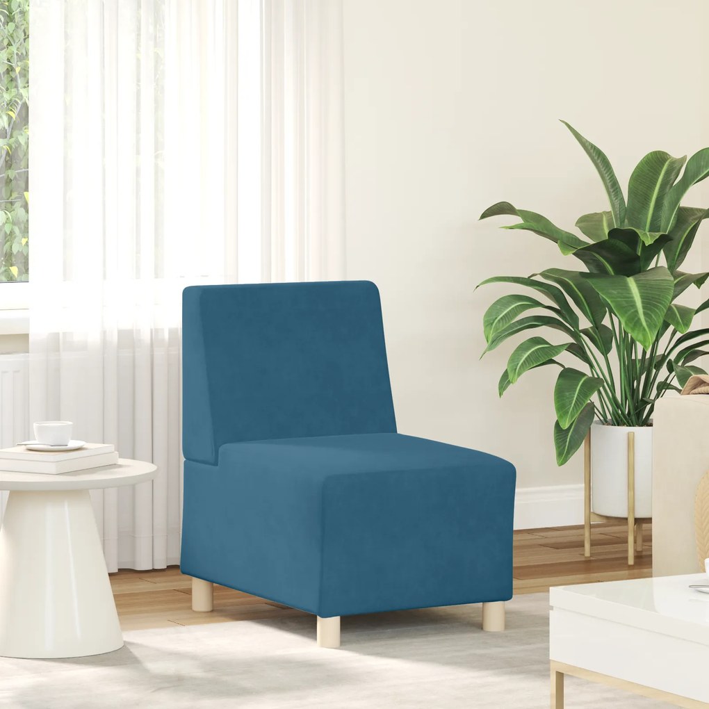 vidaXL Καναπέδες 3 pcs Μπλε 55 x 74 x 82 εκ. Βελούδο