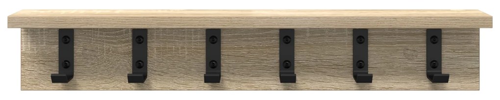 vidaXL Τοίχου Κρεμάστρα με ράφι Επιτοίχιο Sonoma Δρυς 60 x 10.5 x 10.5 εκ