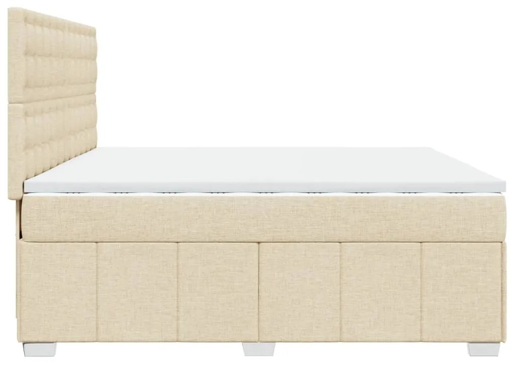 ΚΡΕΒΑΤΙ BOXSPRING ΜΕ ΣΤΡΩΜΑ ΚΡΕΜ 200X200 ΕΚ. ΥΦΑΣΜΑΤΙΝΟ 3294094