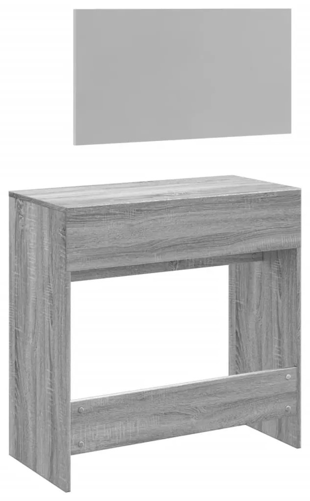 vidaXL Μπουντουάρ με Καθρέφτη Γκρι Sonoma 80 x 39 x 80 εκ.
