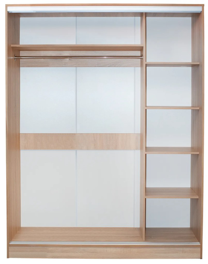 ΝΤΟΥΛΑΠΑ 2ΦΥΛΛΗ 180X60X210Υεκ. ΣΥΡΟΜΕΝΗ ΜΕ ΚΑΘΡΕΠΤΗ SONAMA OAK HM2437