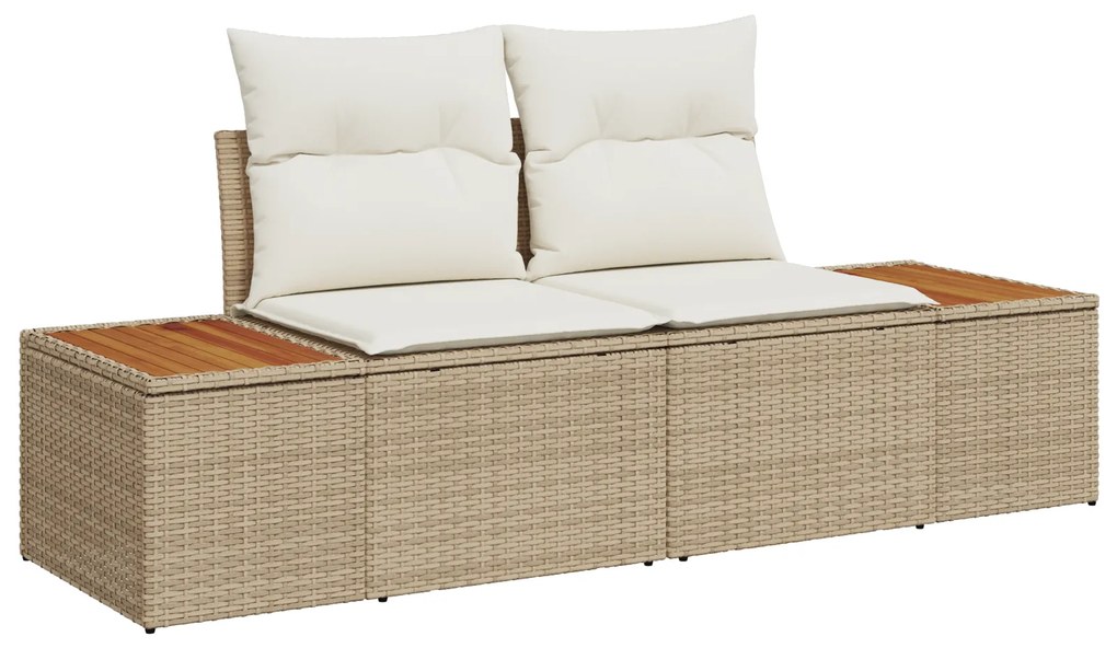 vidaXL Σέτ φαγητού για κήπο 8 pcs Μπεζ 100 x 55 x 73 εκ. PE ρατάν