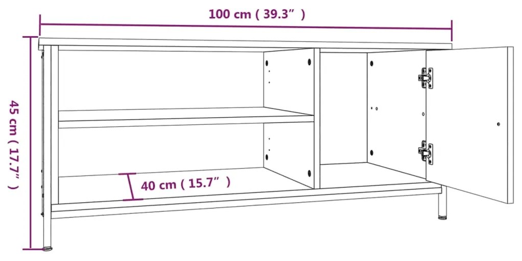 ΈΠΙΠΛΟ ΤΗΛΕΟΡΑΣΗΣ ΓΚΡΙ SONOMA 100X40X45 ΕΚ. ΑΠΟ ΕΠΕΞΕΡΓ. ΞΥΛΟ 826303