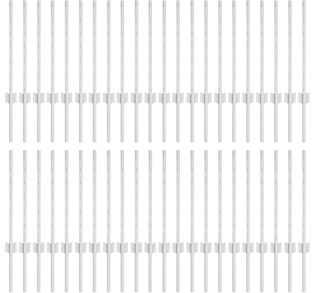 vidaXL Πό posts φράχτη 44 pcs Ασημί 100 x 0.6 μέτρα