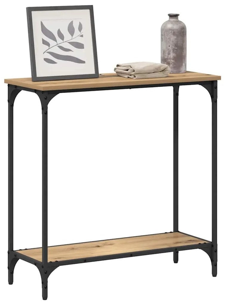 vidaXL Τραπέζι κονσόλας με ράφι artisan δρυς 75 x 30.5 x 75 εκ
