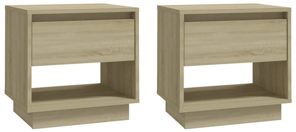 vidaXL Κομοδίνα 2 τεμ. Sonoma Δρυς 45 x 34 x 44 εκ. Επεξεργ. Ξύλο