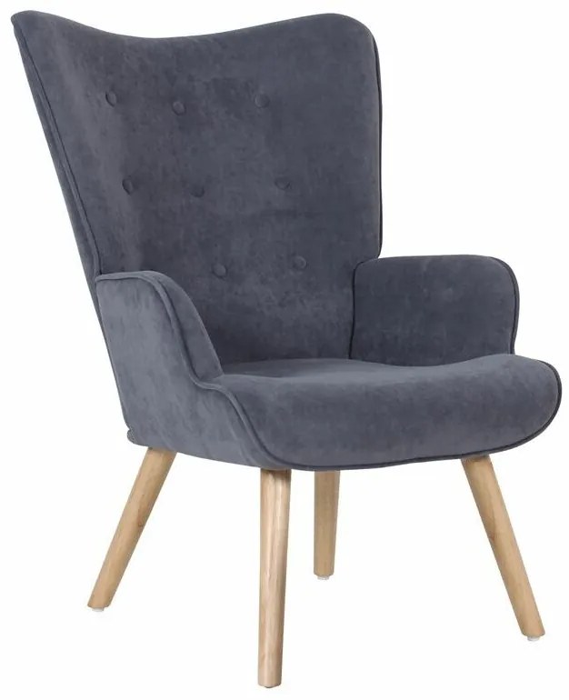 Πολυθρόνα Mesa 398, Μπλε, 97x69x76cm, Ταπισερί, Πόδια: Ξύλινα