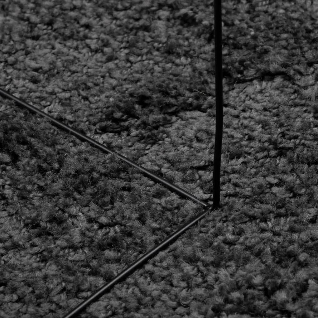 Χαλί Shaggy με Ψηλό Πέλος Μοντέρνο Ανθρακί 160x160 εκ. - Ανθρακί