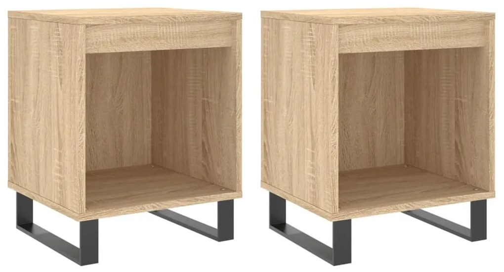 vidaXL Κομοδίνα 2 τεμ. Sonoma Δρυς 40 x 35 x 50 εκ. από Επεξεργ. Ξύλο