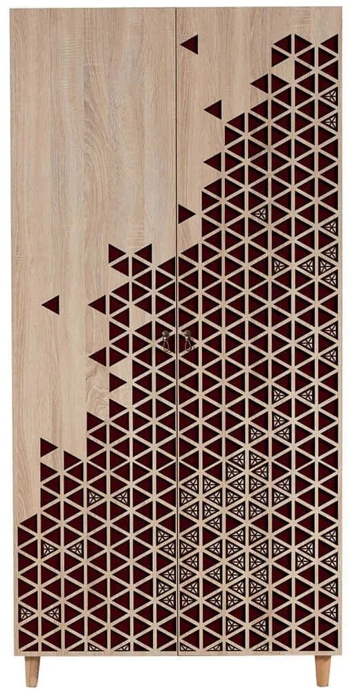 Ντουλάπα Δίφυλλη Stil 869VEL4231 90x52x192cm Oak-Red Δίφυλλη