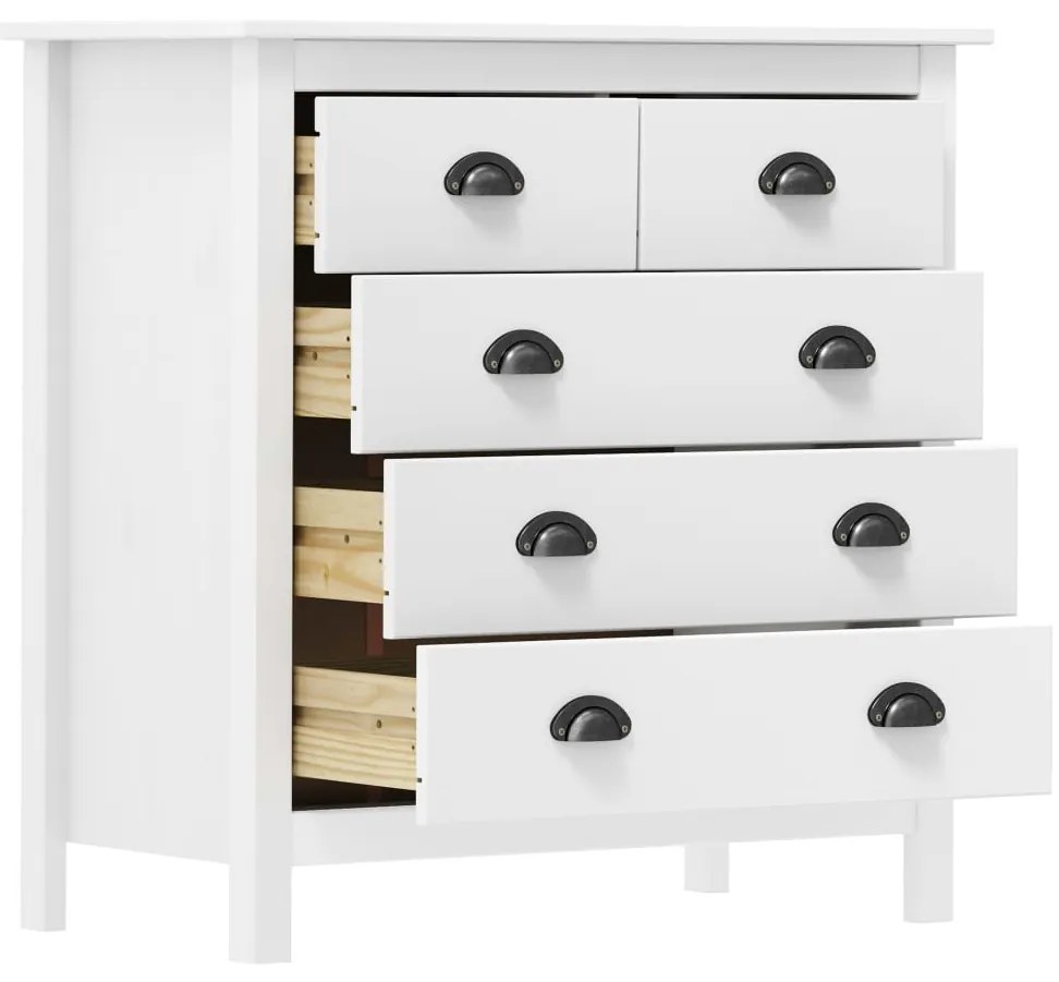 vidaXL Μπουφές Hill Λευκός 79x40x80 εκ. από Μασίφ Ξύλο Πεύκου