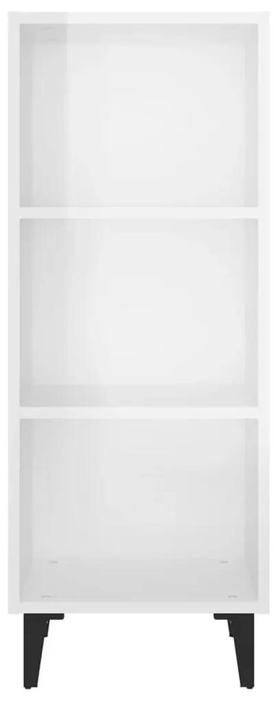 Ντουλάπι Γυαλιστερό Λευκό 34,5x32,5x90 εκ. Επεξεργασμένο Ξύλο - Λευκό