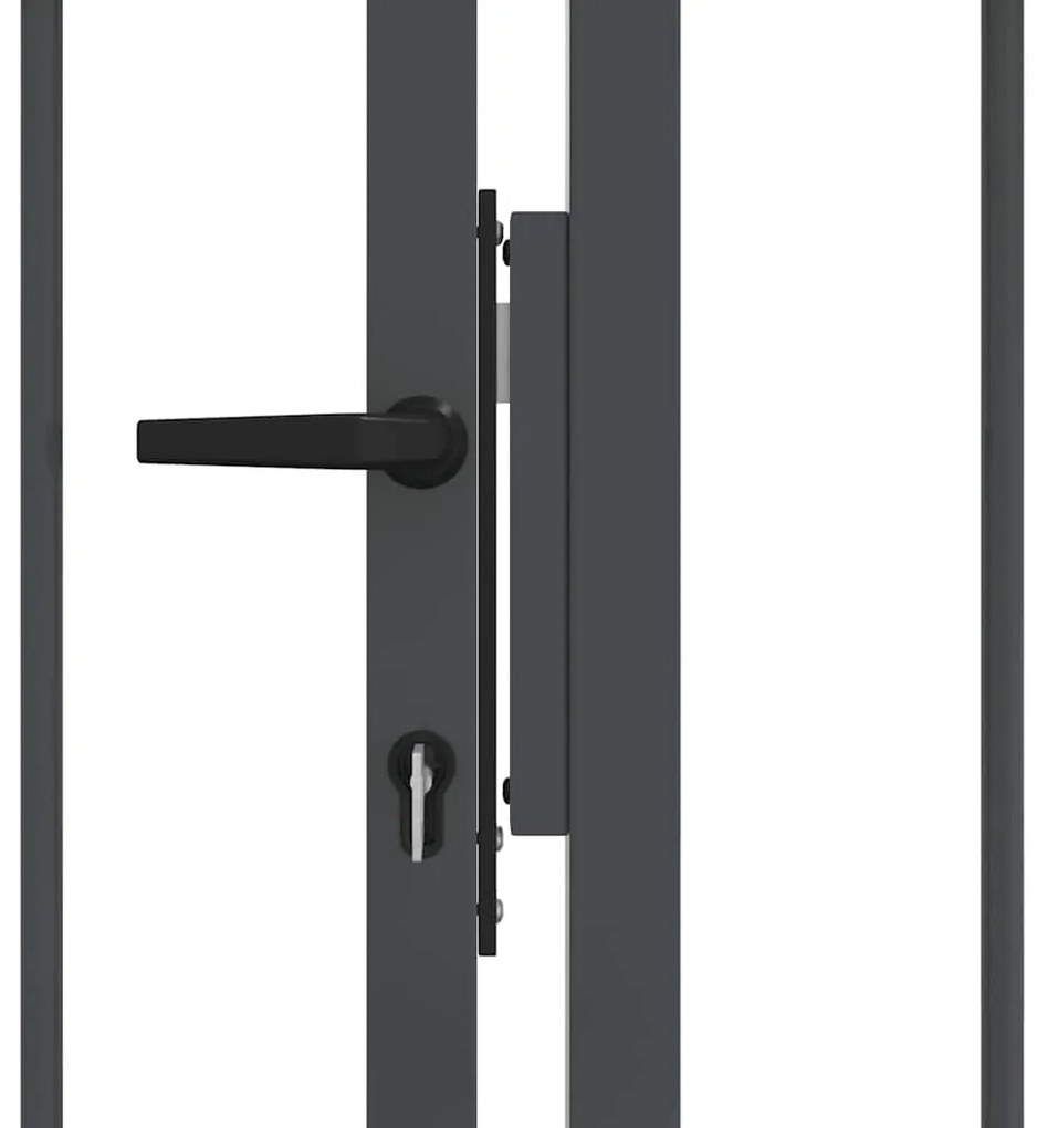 vidaXL Πύλη Φράχτη με Στρογγυλή Κορυφή Γκρι 305 x 175 εκ. Ατσάλι