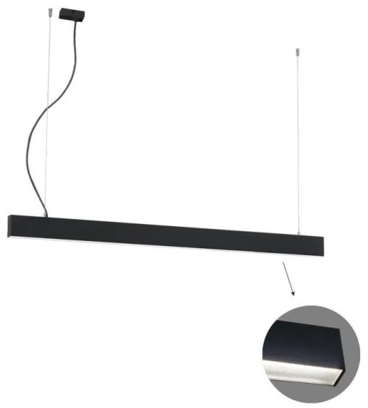 Γραμμικό Κρεμαστό L1420 3000K Μαύρο Microprismatic Ciba 3916-00142-3-B-M-N Viokef-3916-00142-3-B-M-N-Μαύρο 3916-00142-3-B-M-N