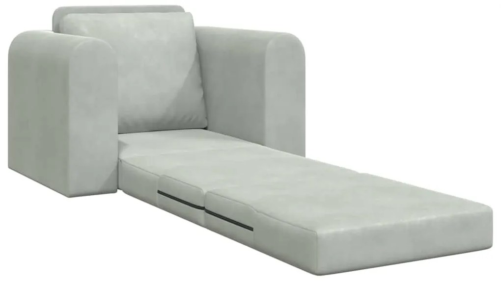 vidaXL Κρεβάτι καναπές Ανοιχτό γκρι 98 x 71 x 83 εκ. Βελούδο