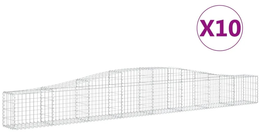 vidaXL Συρματοκιβώτια Τοξωτά 10 τεμ. 400x30x40/60 εκ. Γαλβαν. Ατσάλι
