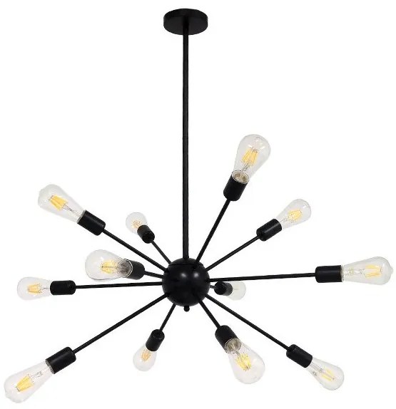 Φωτιστικό Οροφής Πολύφωτο 12xE27 Μαύρο Φ80xY78cm MILANO 01486 Globostar-1486-Μαύρο 01486