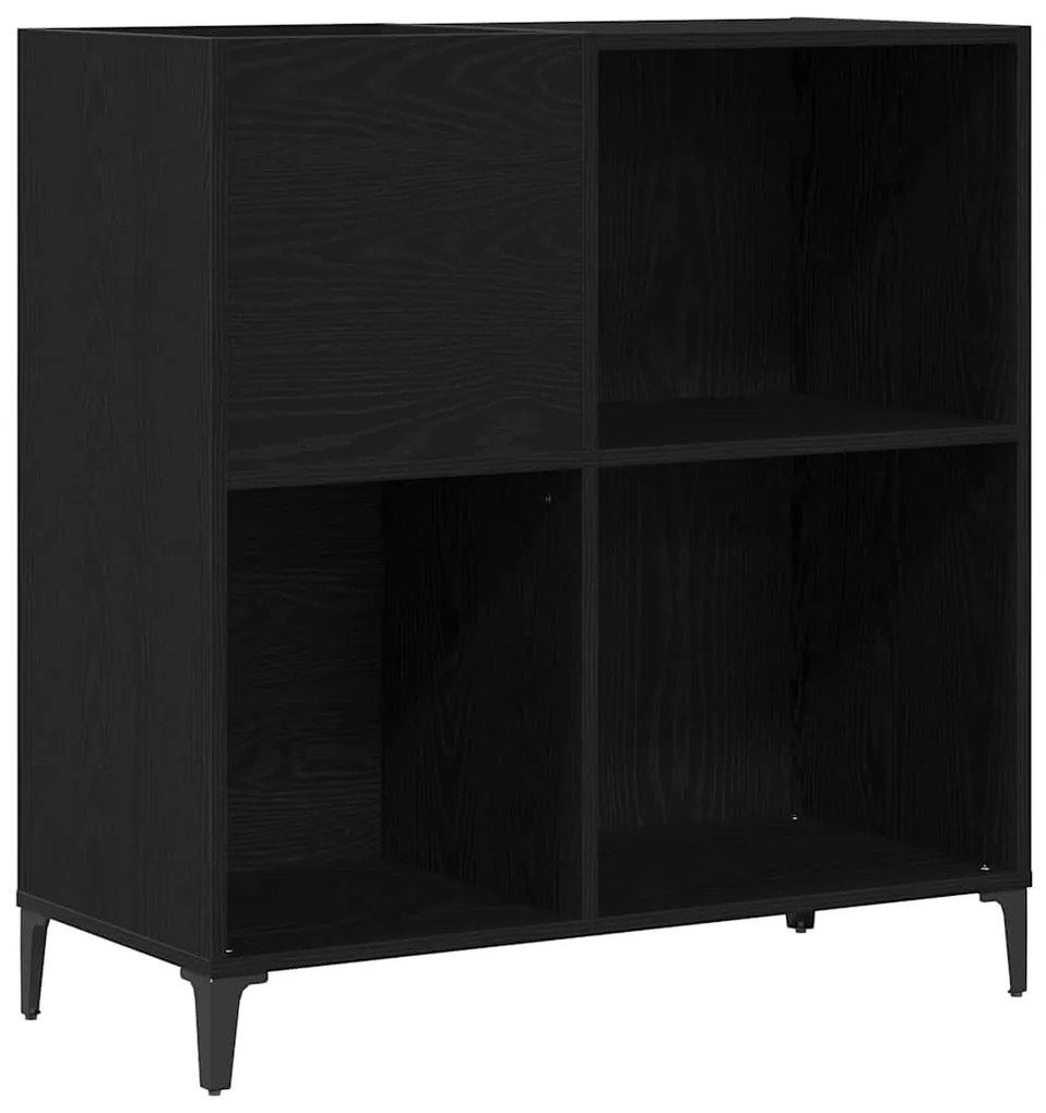 vidaXL Ντουλάπι Δίσκων Μαύρο Δρυς 84,5x38x89 εκ Επεξεργασμένο Ξύλο