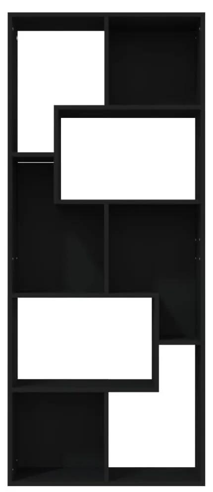Βιβλιοθήκη Μαύρη 67 x 24 x 161 εκ. από Μοριοσανίδα - Μαύρο