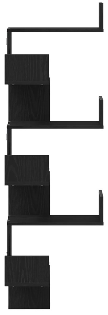vidaXL Γωνιακό Ράφι Μαύρη Δρυς 45x45x147 εκ. Επεξεργασμένο Ξύλο