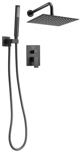 VEVOR Shower Faucet Set 10&quot; Square Rain Shower Head and Hand Set Matte Black