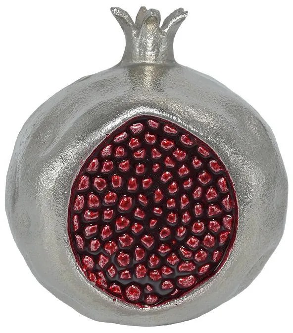 Μεταλλικό διακοσμητικό Fylliana Pomegranate νίκελ κόκκινο 15x13x16 εκ.