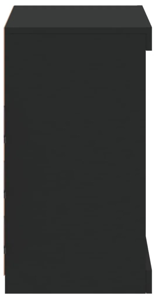 vidaXL Μπουφές με LED Μαύρος 60,5x37x67 εκ.